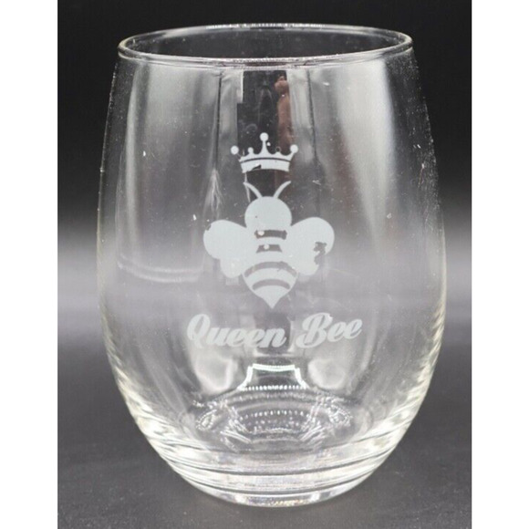 Queen Bee Stemless Wine Glass - Picture 1 of 7